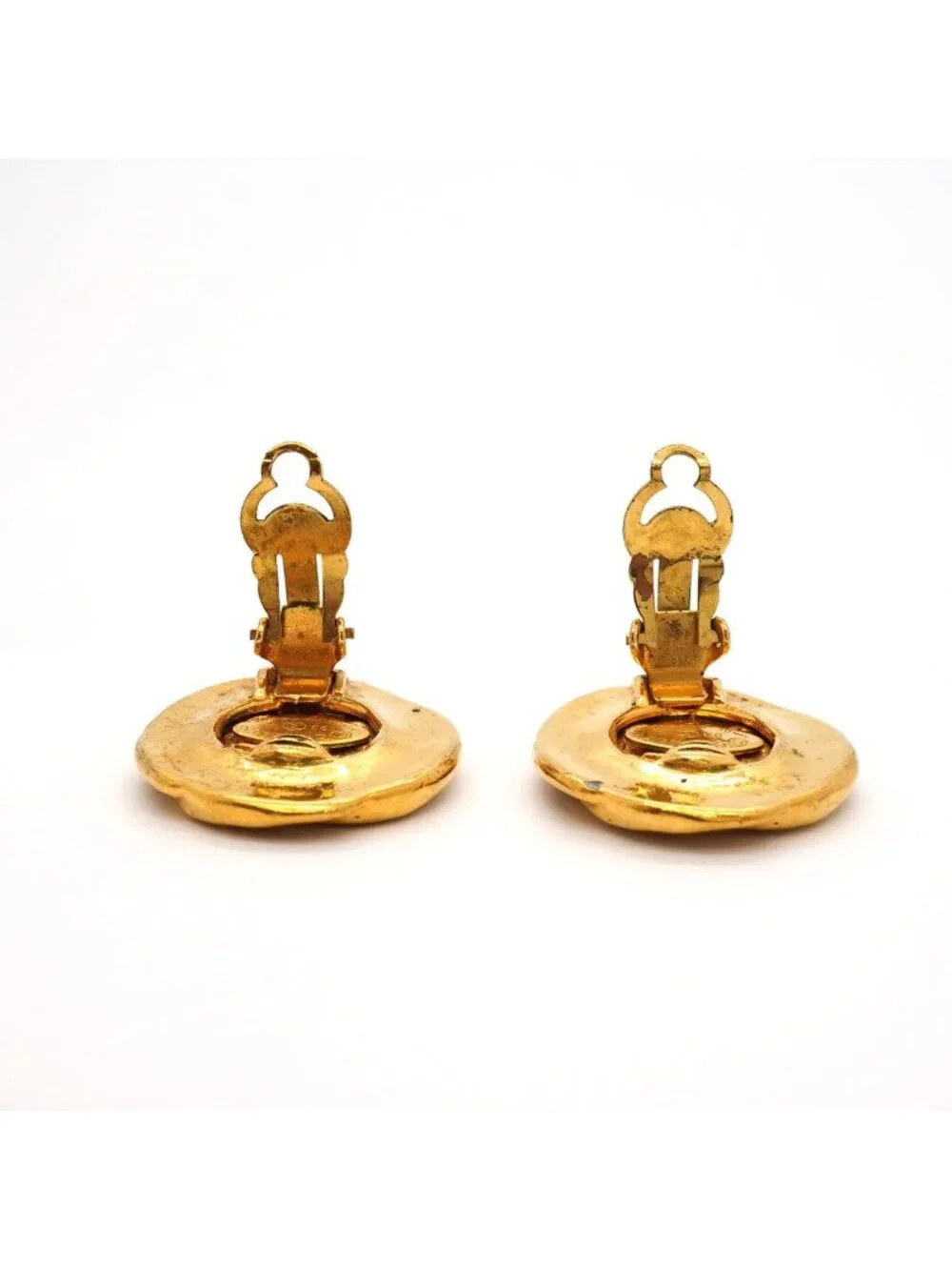 Chanel Earrings Vintage CC Logo Gold Plated